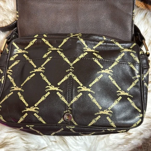 Longchamp Shoulder Bag Leather Dark Brown Horse - Picture 4 of 14